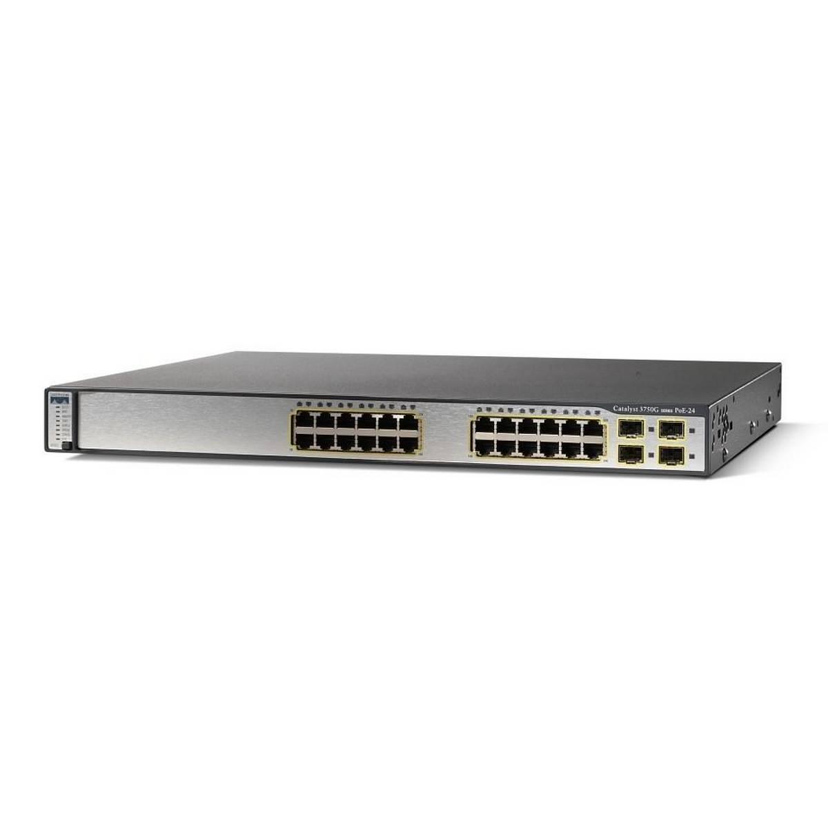 Cisco Catalyst 3750G-24TS-E – Commutateur 24 Ports PoE Gigabit – 4x SFP – Montage Rack – Occasion