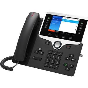 Cisco Telefone IP 8851 com firmware de telefone multiplataforma, tela colorida retroiluminada VGA de 5 polegadas, switch Gigabit Ethernet, Classe 2 PoE, porta USB (CP-8851-3PW-NA-K9=)